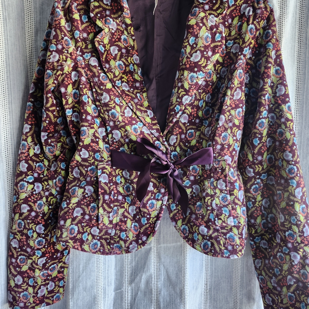 Vintage Free People Multicolor Floral Blazer
